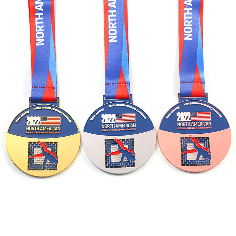 North American Judo Championship Custom Metal Gold Silver Bronze Medals