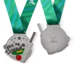 板球比赛软珐琅银质奖牌