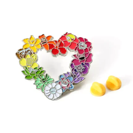 花环形珐琅镂空徽章别针