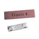 Stainless Steel Laser Logo Rose Gold Square Magnet Badge