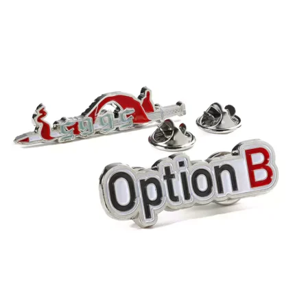 Option B Pure Letter Enamel Logo Badge Lapel Pins