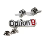 Option B Pure Letter Enamel Logo Badge Lapel Pins