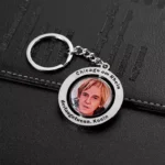 金属贴纸环氧肖像旋转钥匙扣
