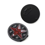 Totem de cabeza de toro Elemento circular Esmalte blando Hebilla de cinturón