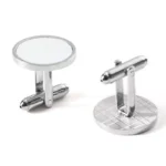 Silber Blank kreisförmige Manschettenknopf Magnet Design mit Box