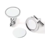 Silber Blank kreisförmige Manschettenknopf Magnet Design mit Box