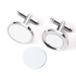Silber Blank kreisförmige Manschettenknopf Magnet Design mit Box