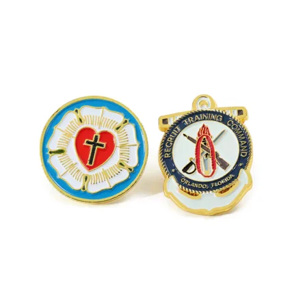 1824-2-New Recruits Training Headquarters Soft Enamel Gold Badge