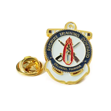 1824-4-New Recruits Training Headquarters Soft Enamel Gold Badge