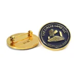 1904-4-圆形软珐琅树脂公司徽标别针