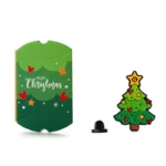 1505-2-Christmas Tree Painted with Unique Shapes and Cardboard Badges