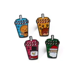 1506-4-Milk tea cup shaped baked paint badge