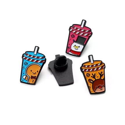 1506-5-Milk tea cup shaped baked paint badge