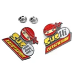 1508-1-Essensstation SUS Cartoon Ninja Farbe geformt Abzeichen