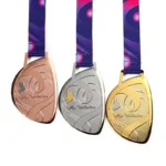 1386-1-Engraved Irregular Gold Sports Medals Personalised