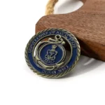 2503-1-Metal conmemorativo esqueleto azul marino