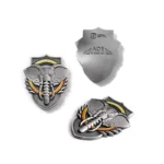 2504-5-Antique Silver Elephant Logo Embossed Metal 3d Printed Coin