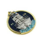 2506-3-3D 军舰标志双面珐琅金属海军硬币
