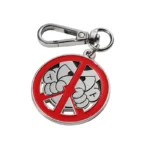 2211-1-Circular Cartoon Enamel Silver Keychain