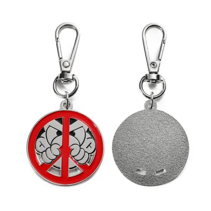 2211-2-Circular Cartoon Enamel Silver Keychain