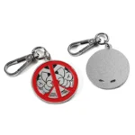 2211-3-Circular Cartoon Enamel Silver Keychain