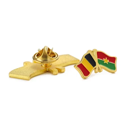 1645-3-Belgian and Burkina Faso flag combination pin