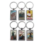 2426-1-Прямоугольный городской пейзаж Копенгагена Брелок из эпоксидной смолы