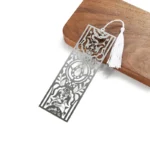 3010-1-Hollow pattern corroded silver brushed ruler bookmark