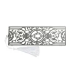 3010-2-Hollow pattern corroded silver brushed ruler bookmark
