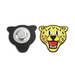 1702-3-Cartoon Tiger Head Yellow Paint Magnet Badge