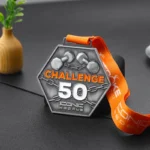1123-2-Hexagonal Ancient Silver 50 Number Dumbbell Weightlifting M