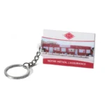 2451-3-Rechteckiger rosa weißer Promi Wand PVC Schlüsselanhänger