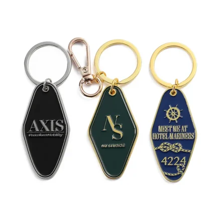 2338-1-Golden painted diamond hotel keychain