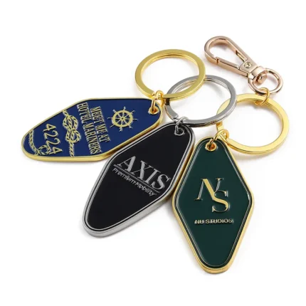 2338-4-Golden painted diamond hotel keychain