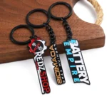 2373-2-电镀黑色多色烤漆名称钥匙扣