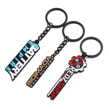 2373-4-Plating black multi-color baking paint name keychain