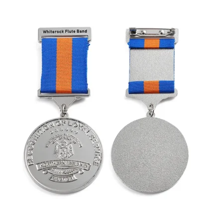 5801-2-Circular text plated with shiny nickel honor shoulder badge