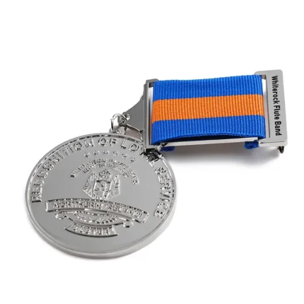 5801-4-Circular text plated with shiny nickel honor shoulder badge