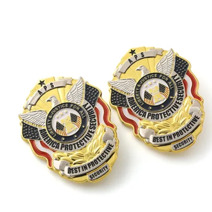 5851-6-Two tone electroplated soft enamel government badge