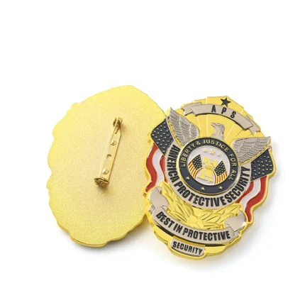 5851-8-Two tone electroplated soft enamel government badge