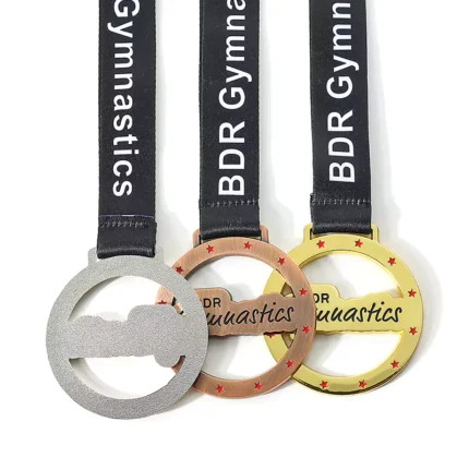 1429-2-Gymnastics hollow out concave baking paint gold, silver, bronze medal
