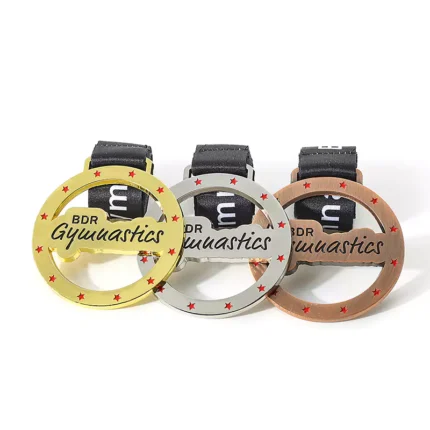 1429-4-Gymnastics hollow out concave baking paint gold, silver, bronze medal