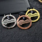 1429-6-Gymnastics hollow out concave baking paint gold, silver, bronze medal