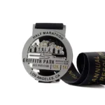 1430-1-Los Angeles Running Hollow out Medal 2023 Matte Nickel Paint Medal