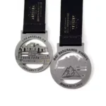 1430-4-Los Angeles Running Hollow out Medal 2023 Matte Nickel Paint Medal