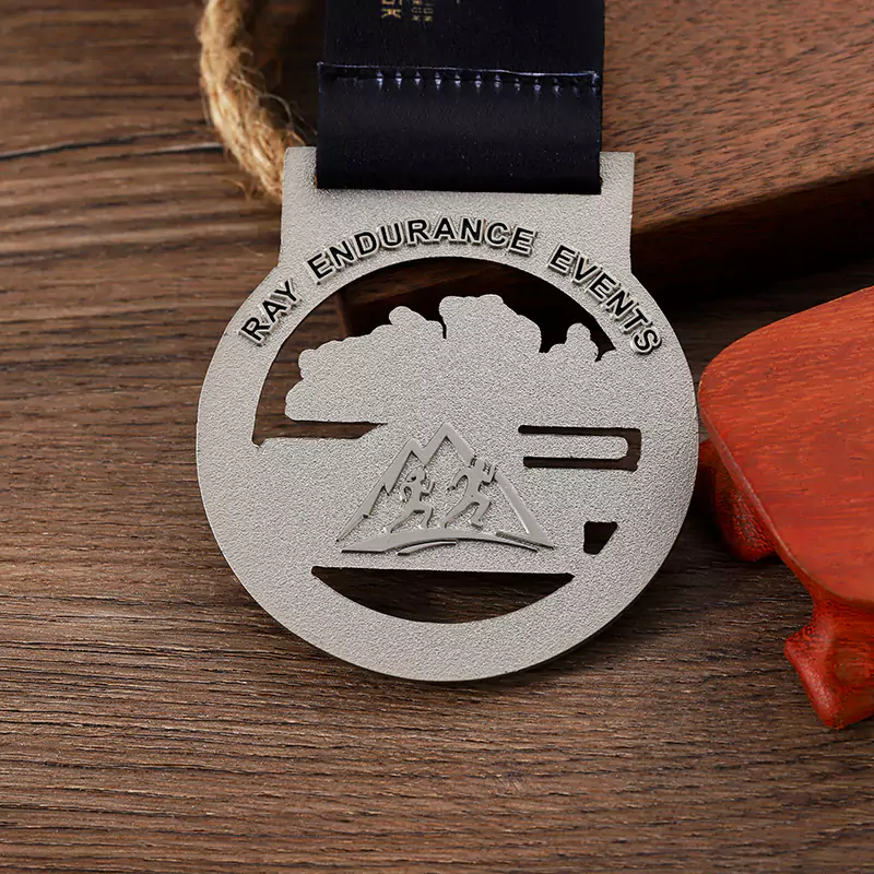 1430-7-Los Angeles Running Hollow out Medal 2023 Matte Nickel Paint Medal