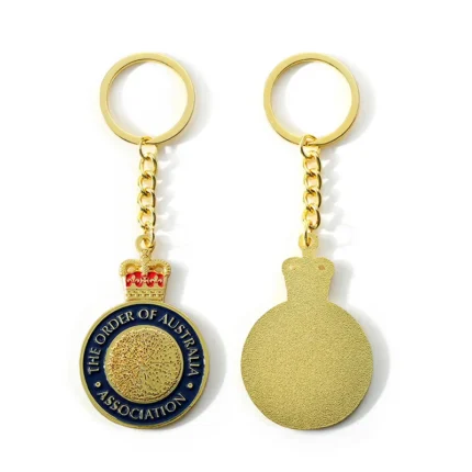2321-3-Round imitation gold soft enamel keychain