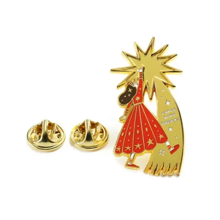 1606-2- Золотой значок "Девочка и дерево