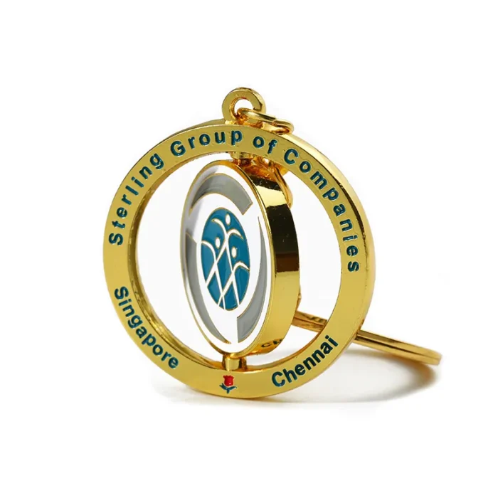 Custom Spinner Rotating Enamel Keychains - Hesank