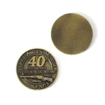 2520-2-Antique Bronze 40th Anniversary Commemorative coin